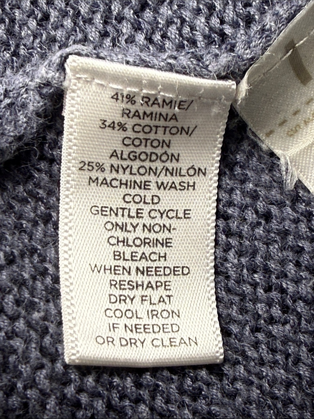 LOFT Light Gray Textured Knit Sweater Women's Medium 3/4 Sleeve Scoop Neck - Picture 6 of 6